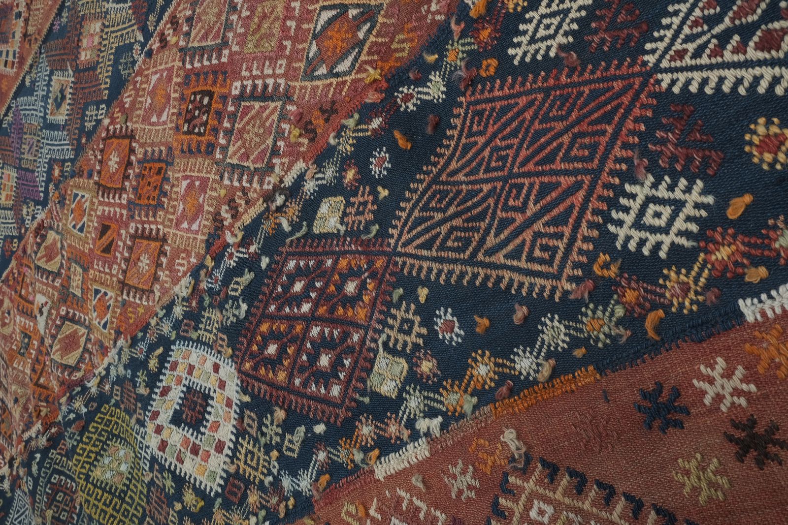 1960s Turkish Cicim Kilim Embroidered Rug 5'1" X 12'4" photo vintage