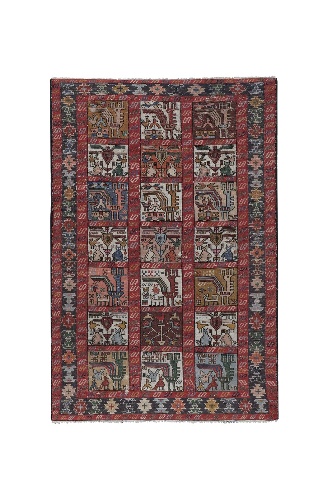 Turkish Animal Botanic Soumac Rug 3'11'' X 6'1''