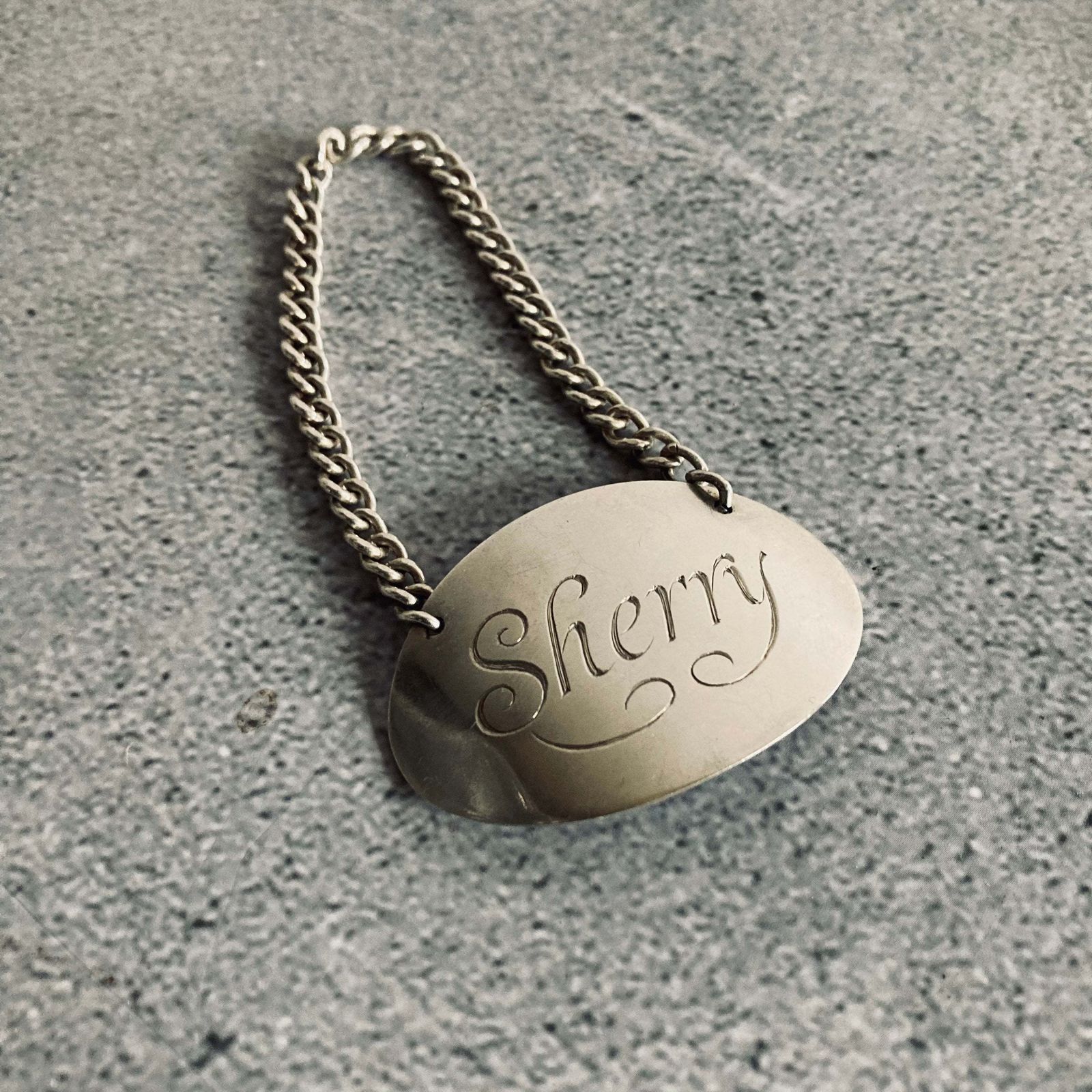 Sterling Silver Decanter Label Sherry photo furniture