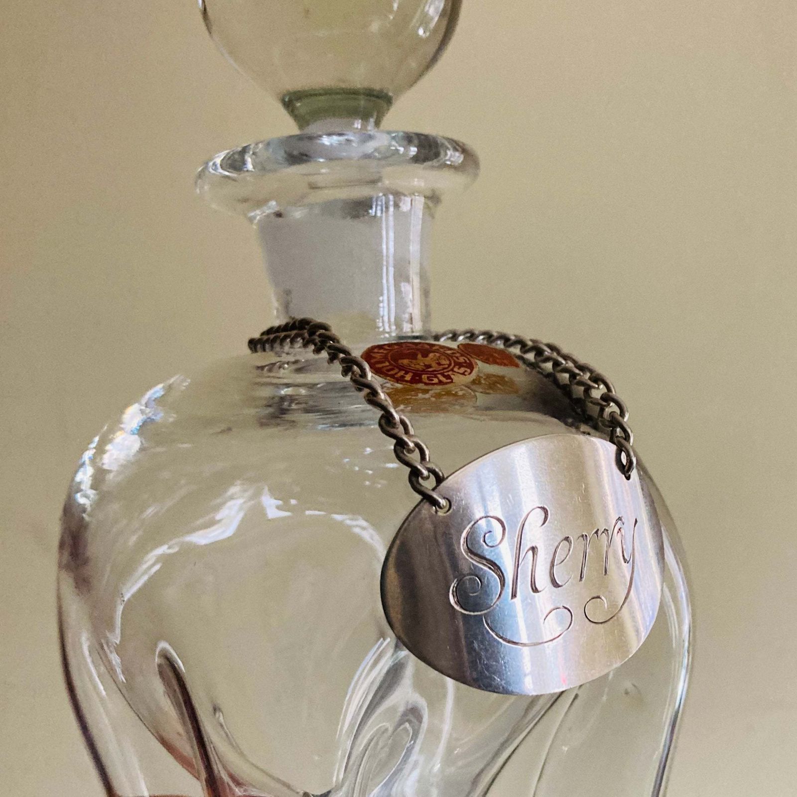 Sterling Silver Decanter Label Sherry photo vinterior