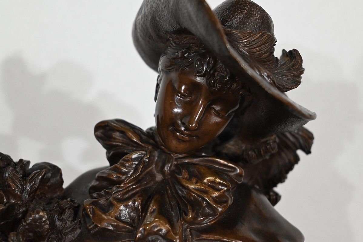 Important Bronze "The Elegant And Her Dog", By A. Gaudez, 19th Century photo buy