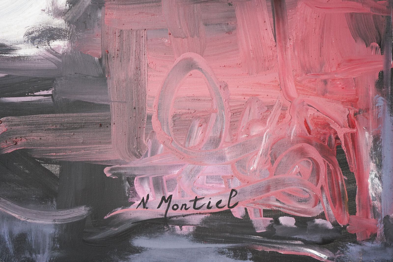 photo furniture N. Montiel – Abstract, Jaren 1970, Olieverf Op Doek