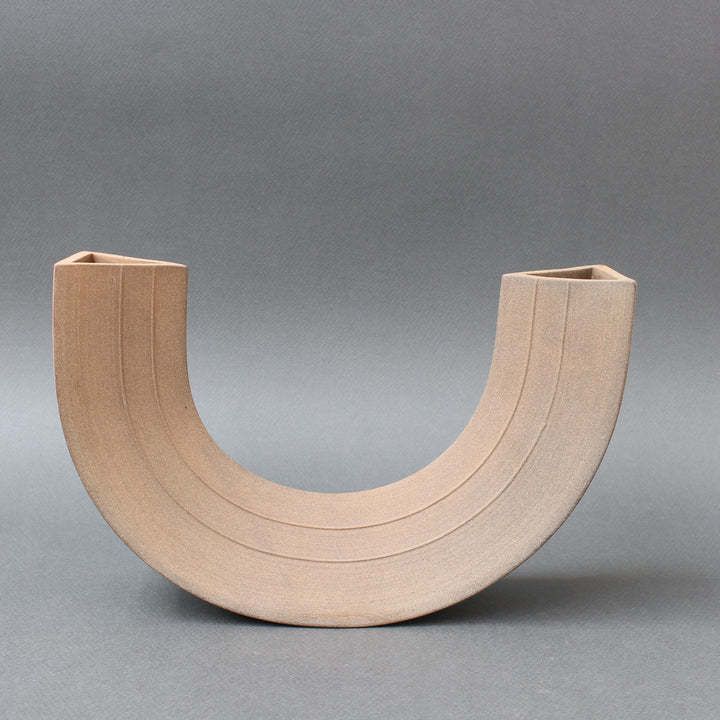 Italian Industrial Style Ceramic Vase  Sculpture By Alessio Tasca Circa 1980s