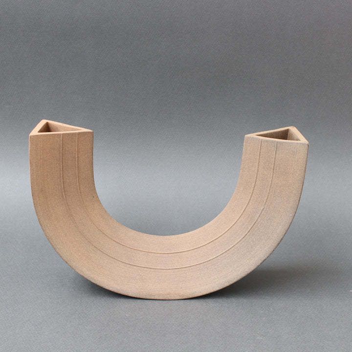 Italian Industrial Style Ceramic Vase  Sculpture By Alessio Tasca Circa 1980s photo furniture