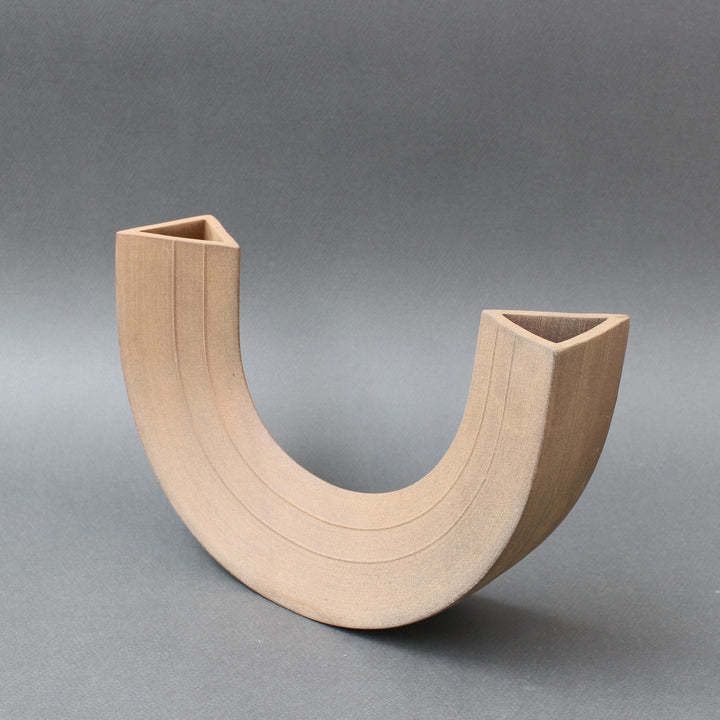 Italian Industrial Style Ceramic Vase  Sculpture By Alessio Tasca Circa 1980s photo for sale