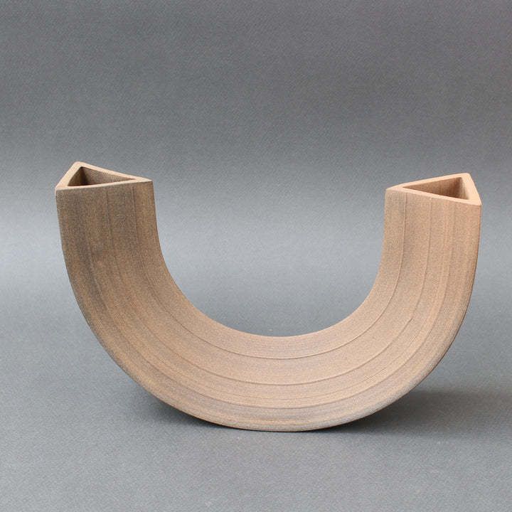 Italian Industrial Style Ceramic Vase  Sculpture By Alessio Tasca Circa 1980s photo vinterior
