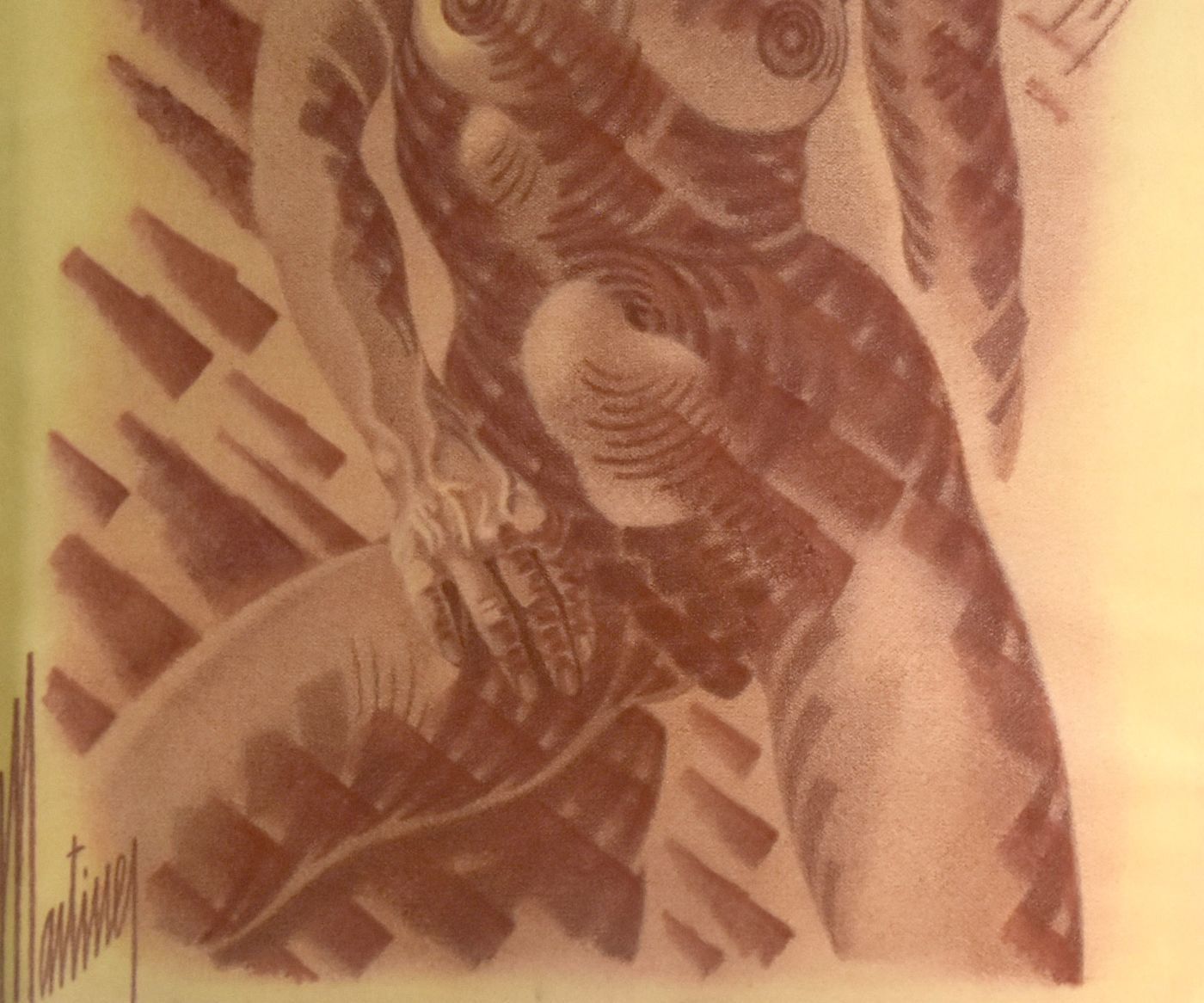 Woman In Charcoal And Sanguine French School Martinez photo for sale