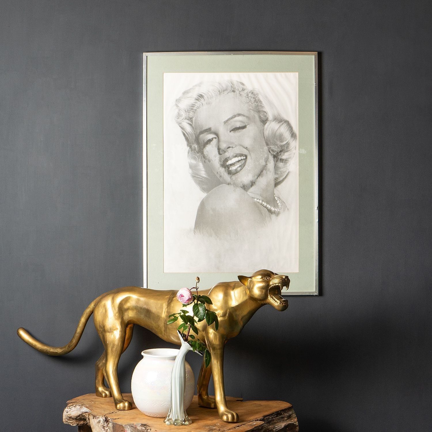 Large Vintage Marilyn Monroe Photographic Portrait Print By Frank Powolny, 1970s photo furniture