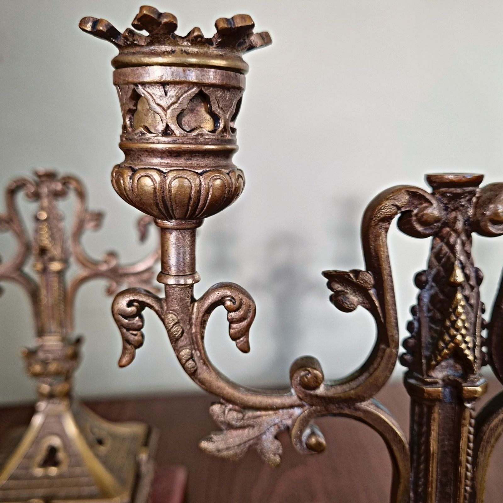 Pair Of 19th Century Candelabra On Marble photo vinterior