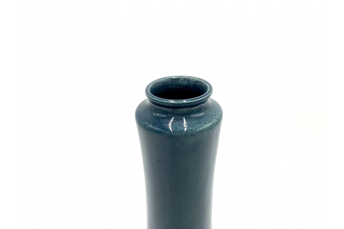 A Turquoise Vase, Bolesławiec, Poland, 1980s photo vinterior