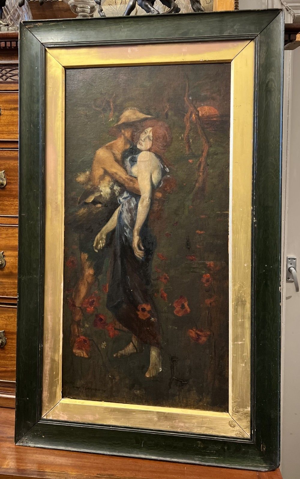 C1920s Copy Of An Idyll Study ( M Greiffenhagen) Oil Painting On Board photo Art
