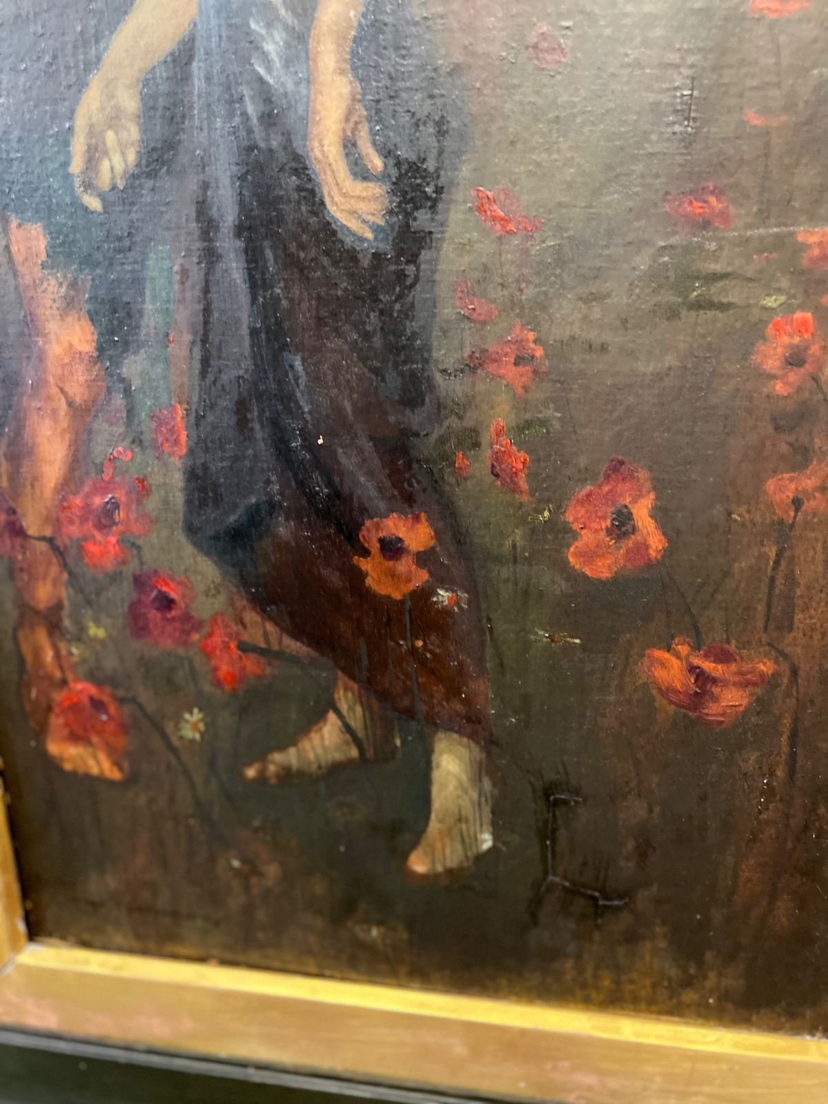C1920s Copy Of An Idyll Study ( M Greiffenhagen) Oil Painting On Board photo vintage