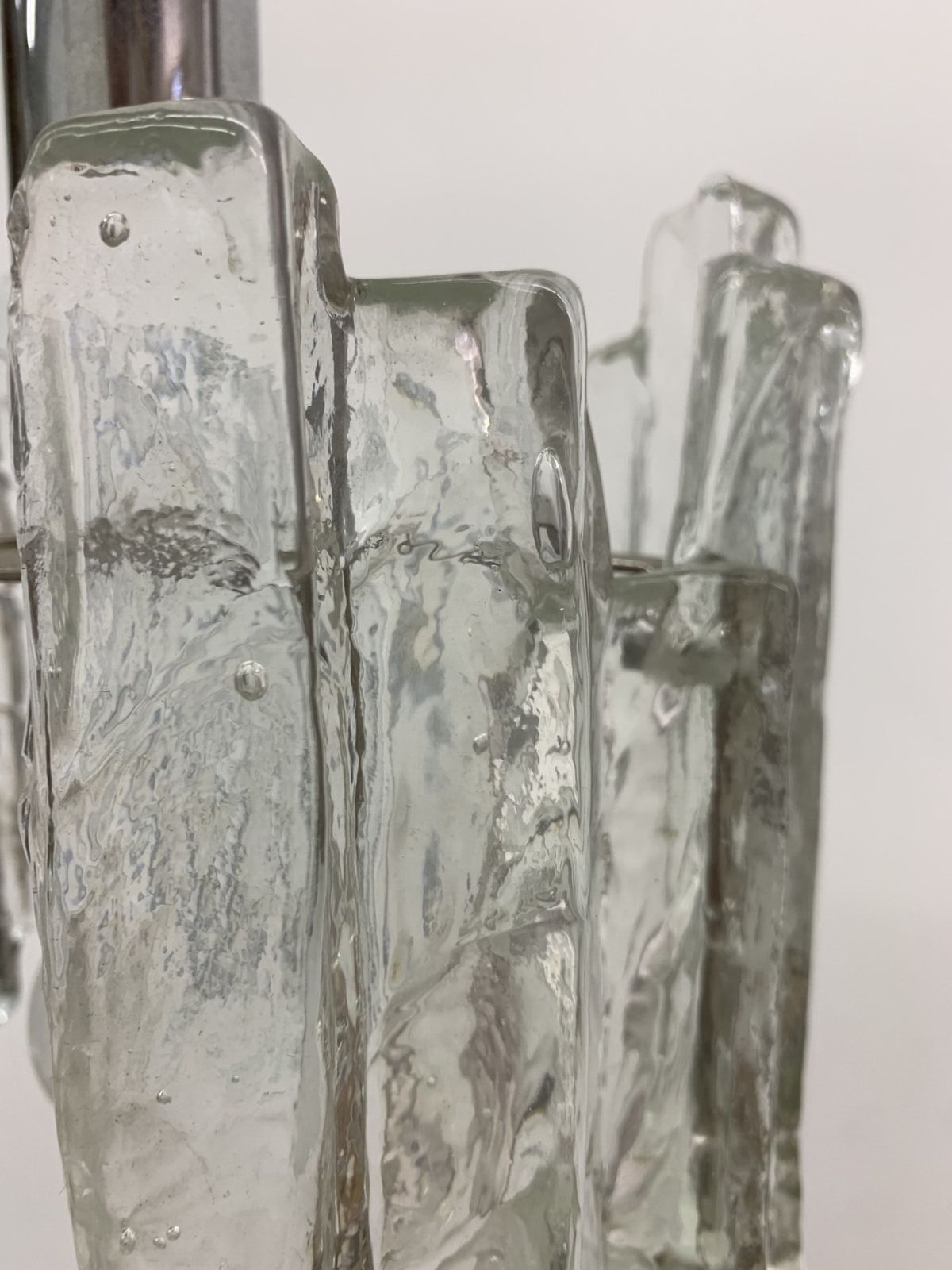 Hanging Lamp In Frosted Ice Glass By J. T. Kalmar For Kalmar Franken Kg, 1960s photo vinterior