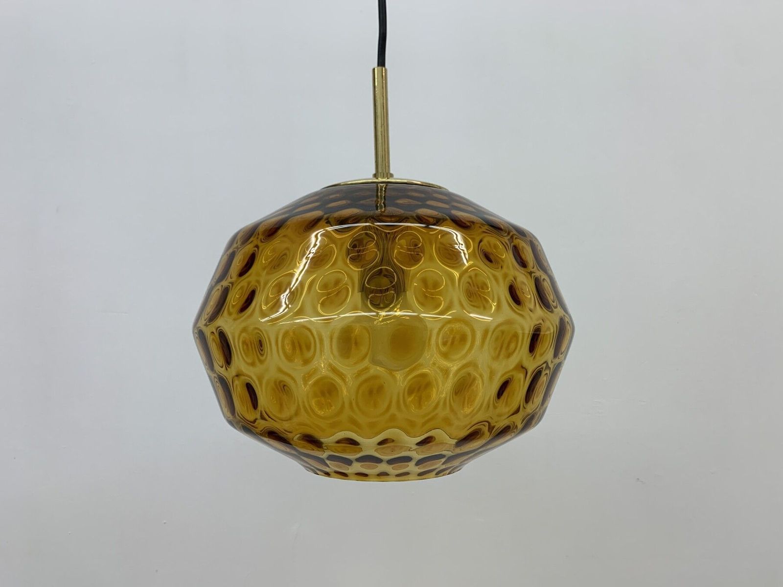 Limburg Glashutte Glass Hanging Lamp , 1970’s Mid Century Design Lamp Germany