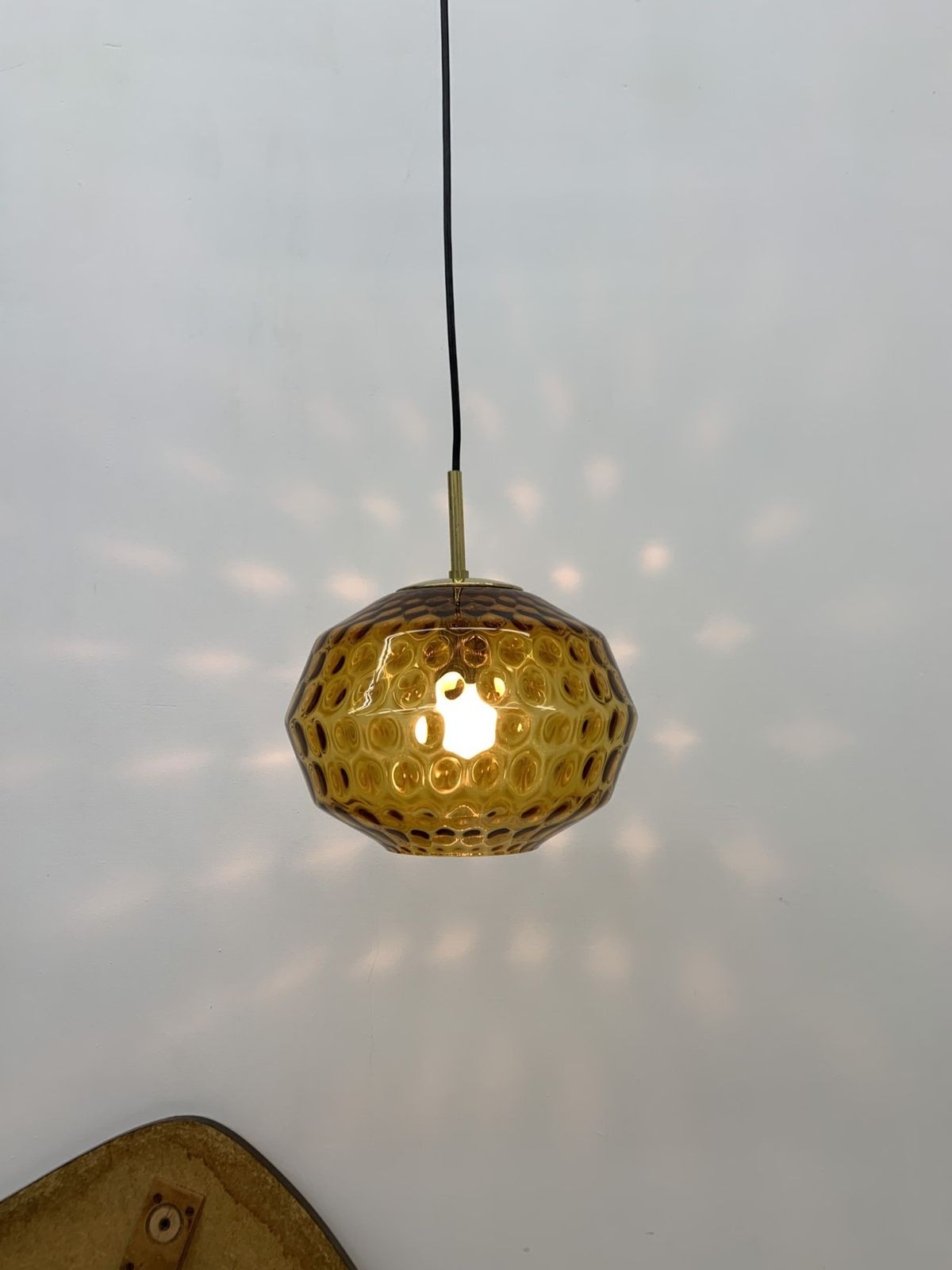 Limburg Glashutte Glass Hanging Lamp , 1970’s Mid Century Design Lamp Germany photo furniture