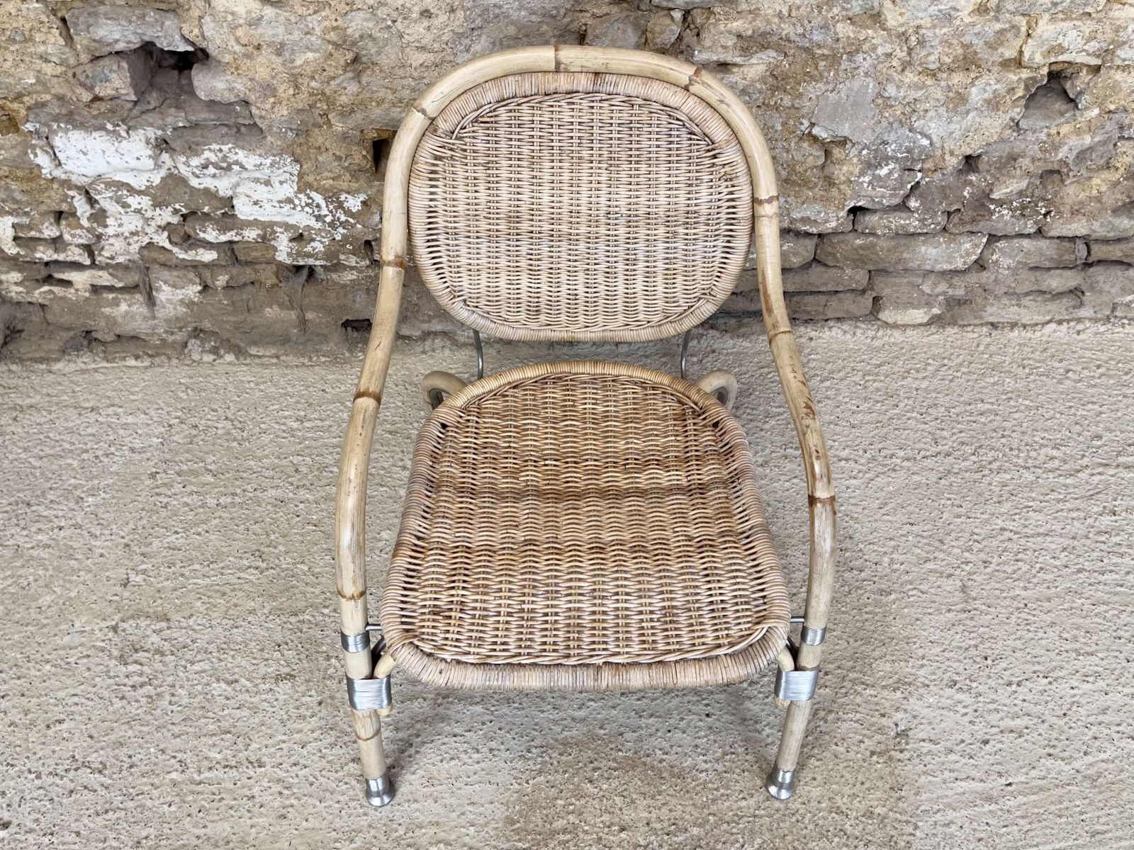 photo vintage Vintage Ikea Garden Patio Chair Mats Theselius Rattan And Steel Armchair Bedroom Occasional Accent Chair