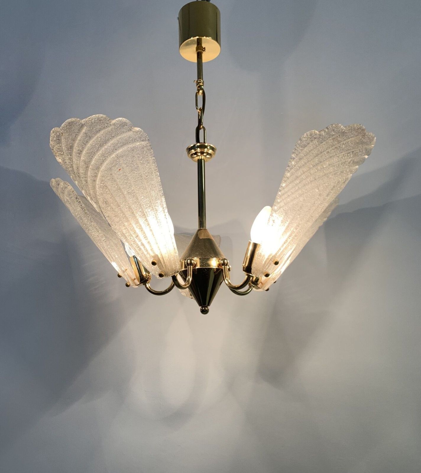 Italian Murano Glass Chandelier Hollywood Regency Design , 1970’s photo for sale