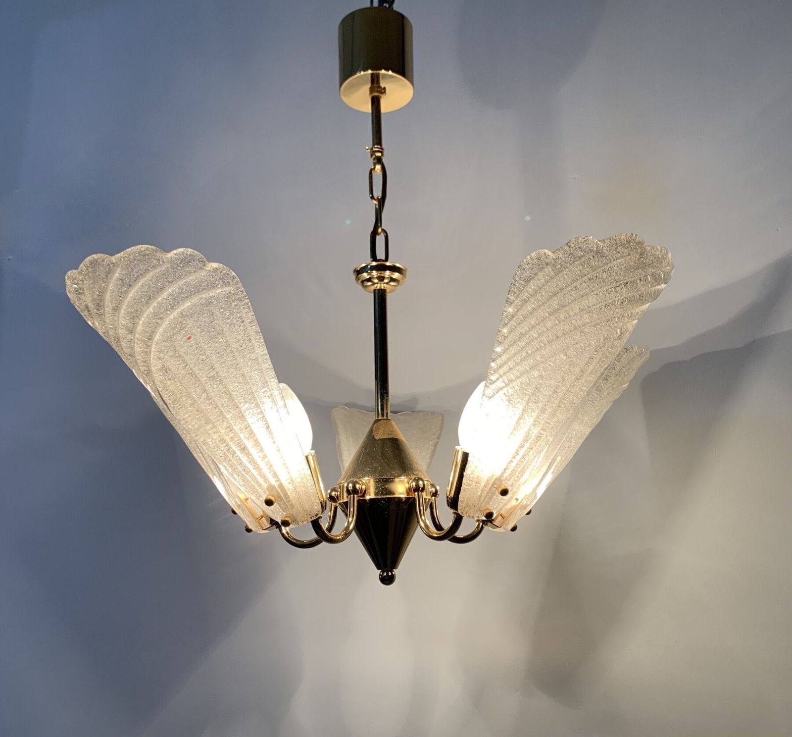 Italian Murano Glass Chandelier Hollywood Regency Design , 1970’s photo 479.88