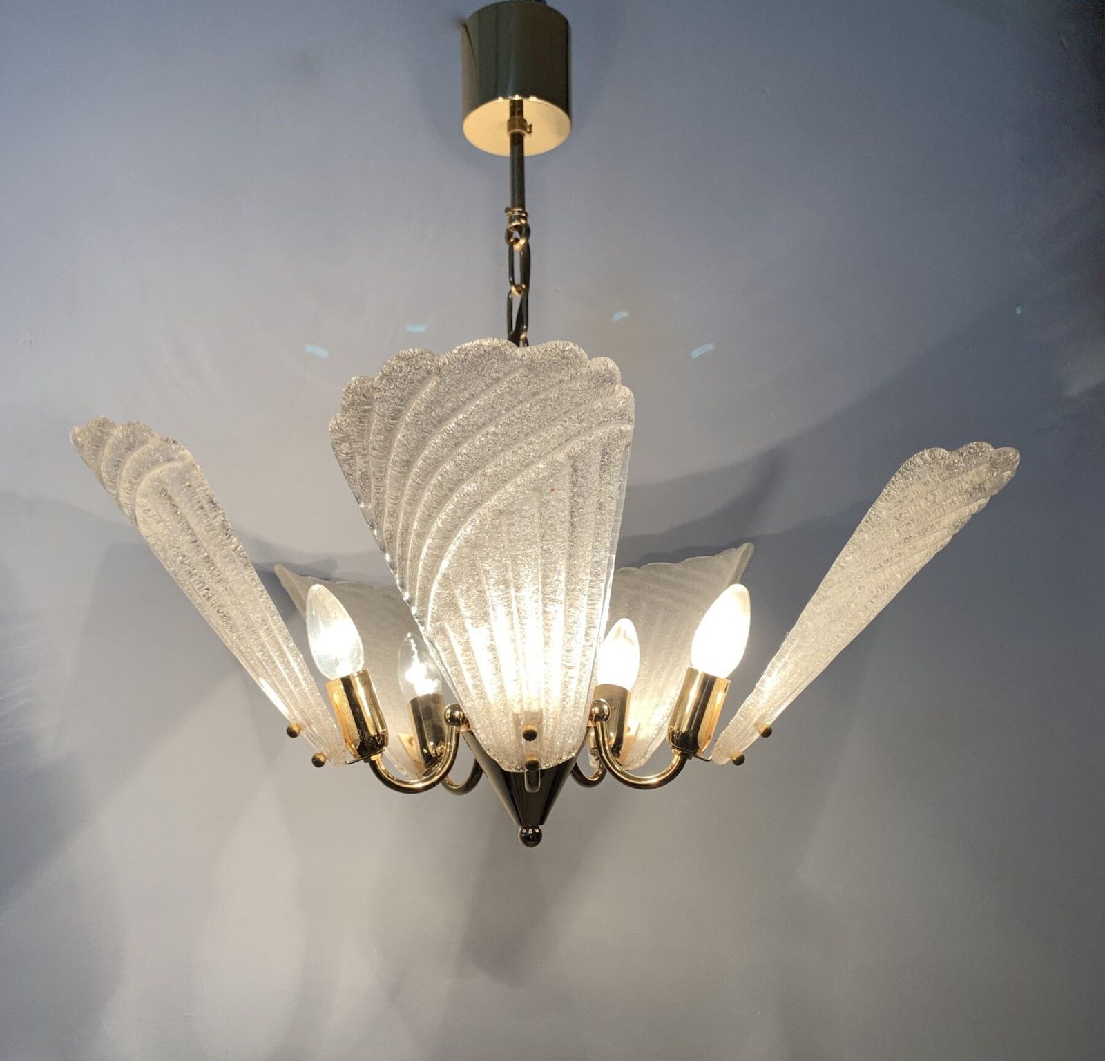 Italian Murano Glass Chandelier Hollywood Regency Design , 1970’s photo vinterior