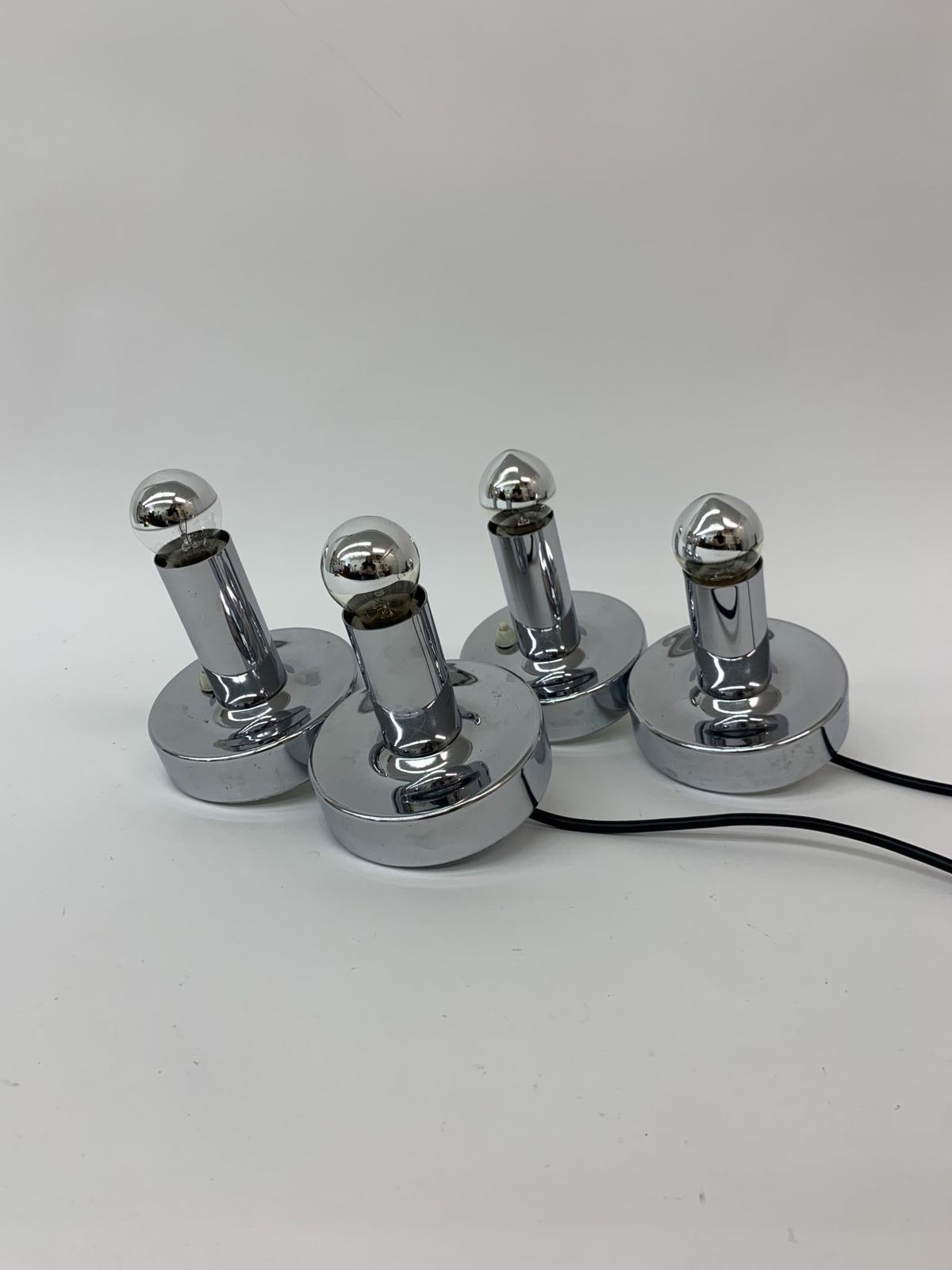 Set Van 2 Space Age Chromen Nachtkastlampen, Jaren 1970