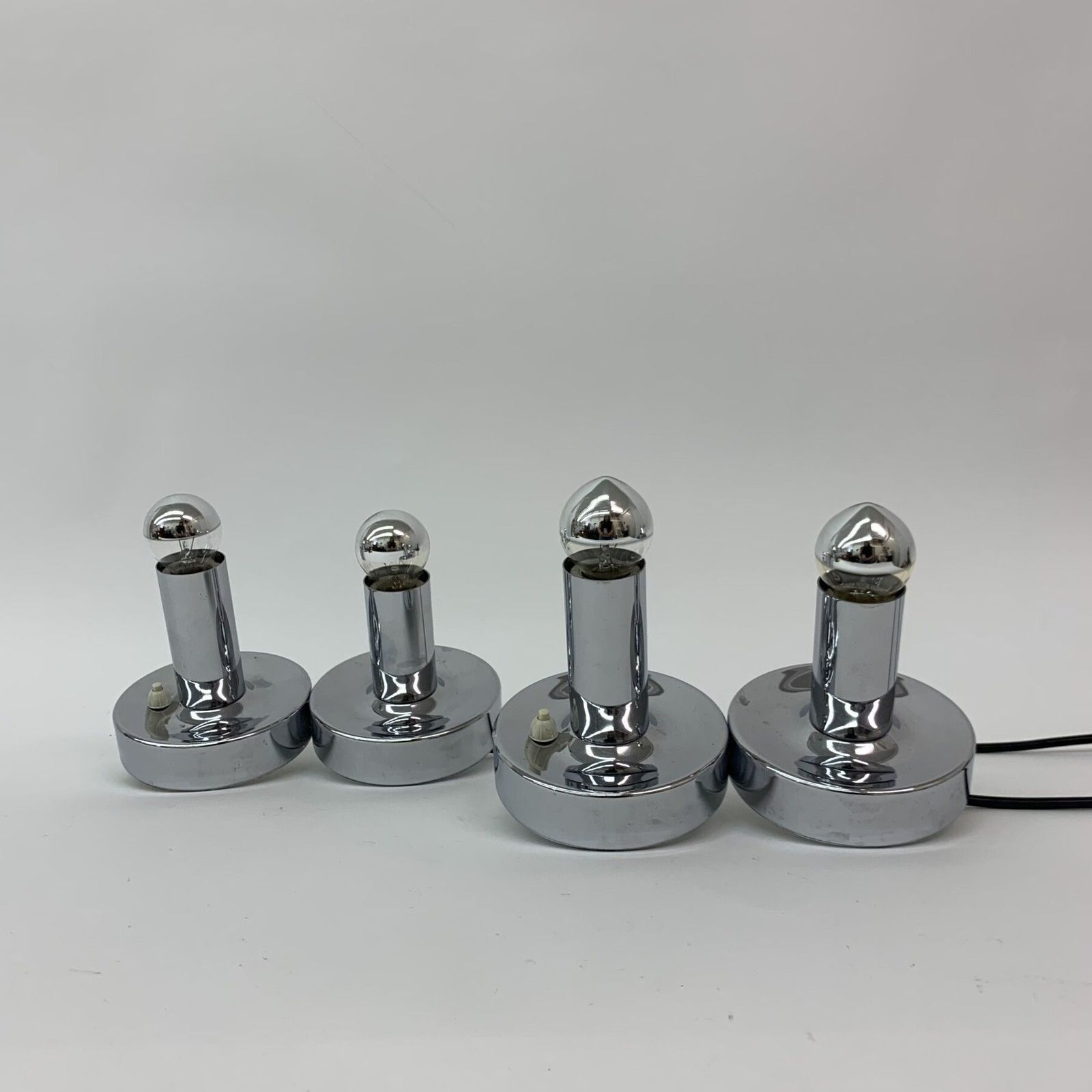 Set Van 2 Space Age Chromen Nachtkastlampen, Jaren 1970 photo furniture