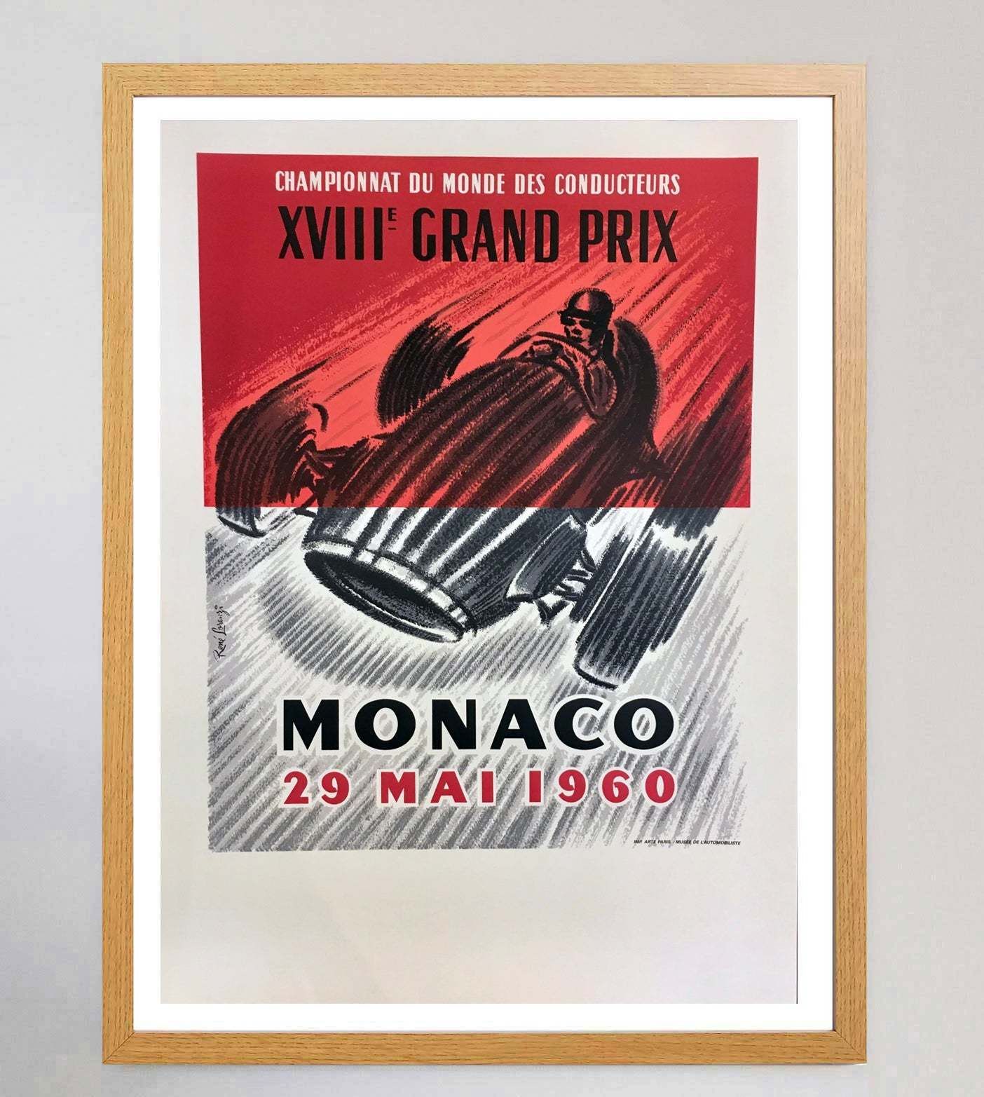 1960 Monaco Grand Prix  Original Vintage Poster photo Art