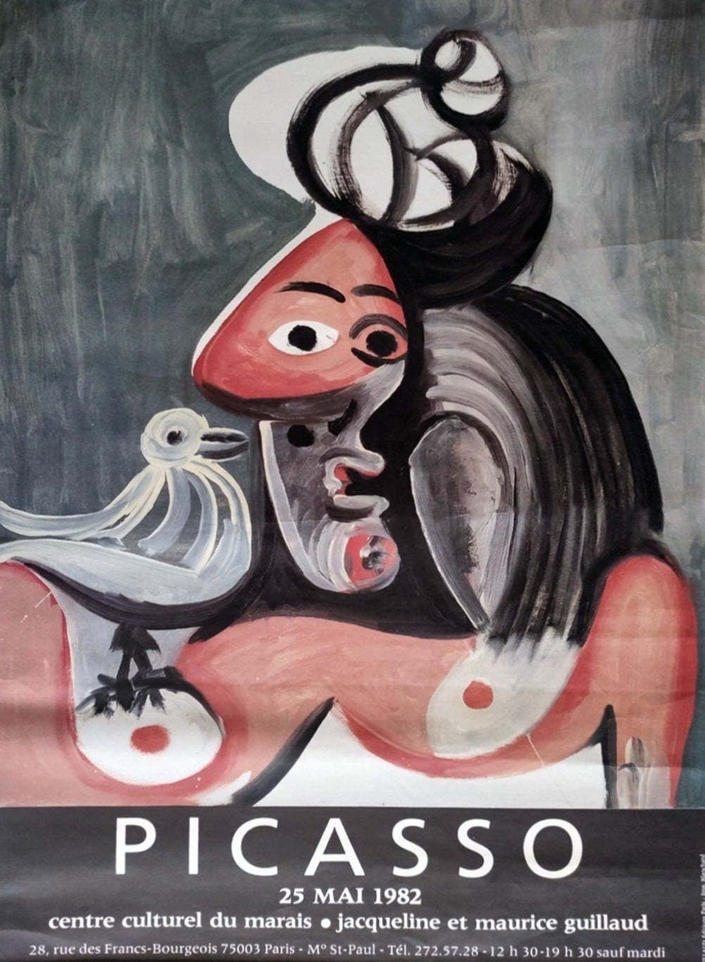 Pablo Picasso   Marais Cultural Center Original Vintage Poster