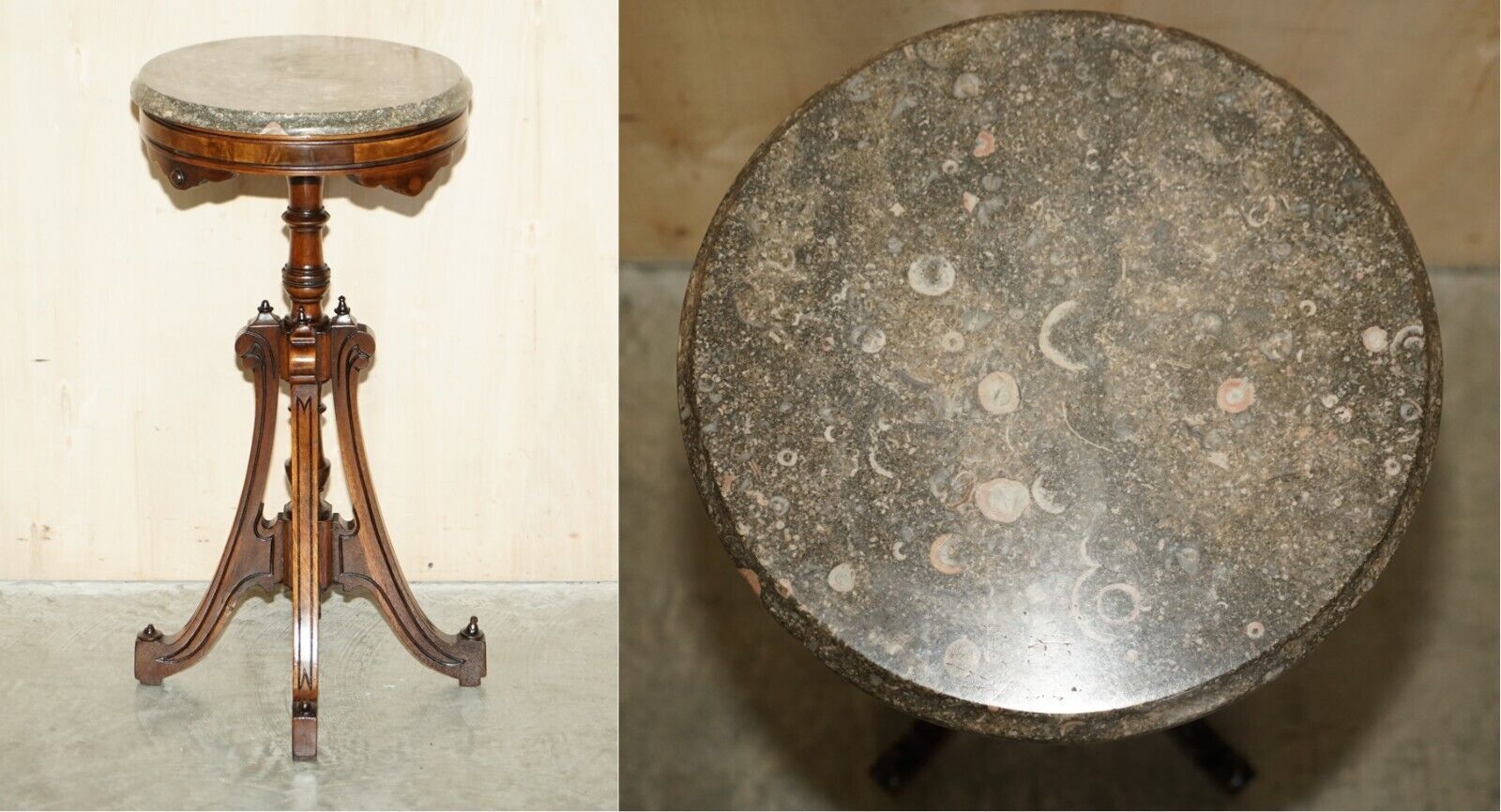 Editors Choice Most Popular Fossil Marble Top Antique Side End Lamp Wine Table