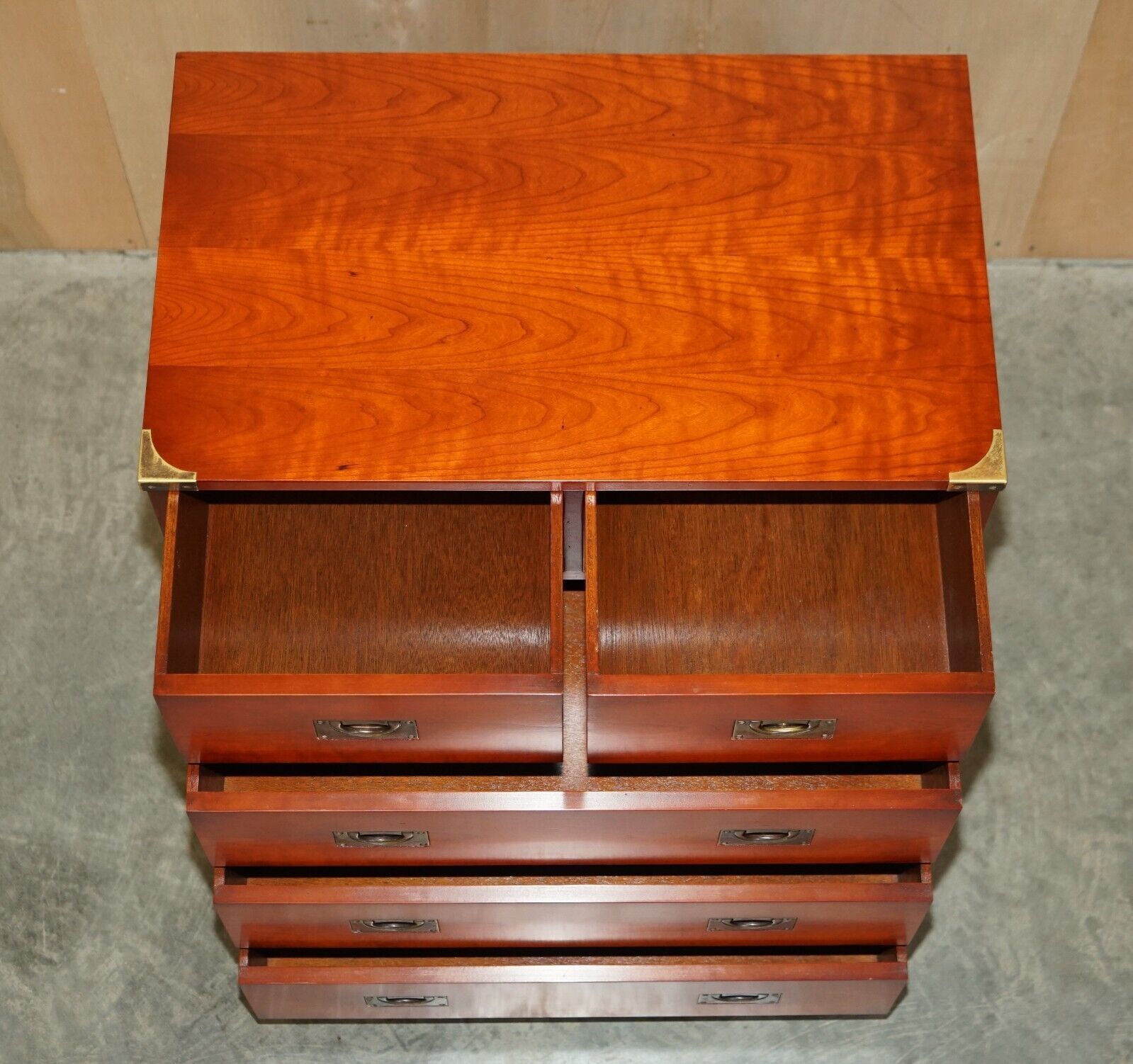 1950.0 Lovely Vintage Rich Golden Brown Oak Military Campaign Chest Of Drawers photo
