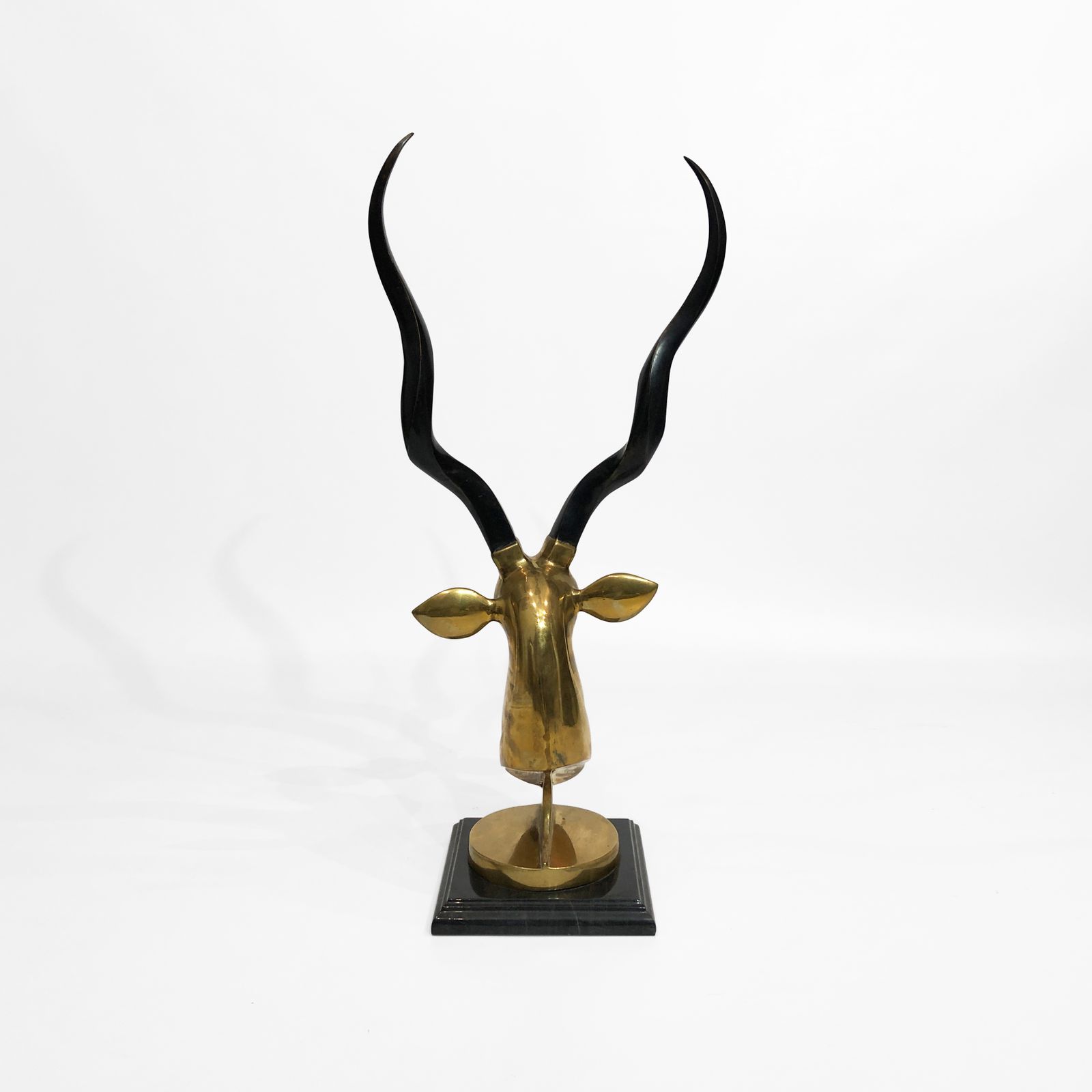 photo furniture Brass Antelope Head Sculpture 1970s Kudu Hollywood Regency Karl Springer Horns