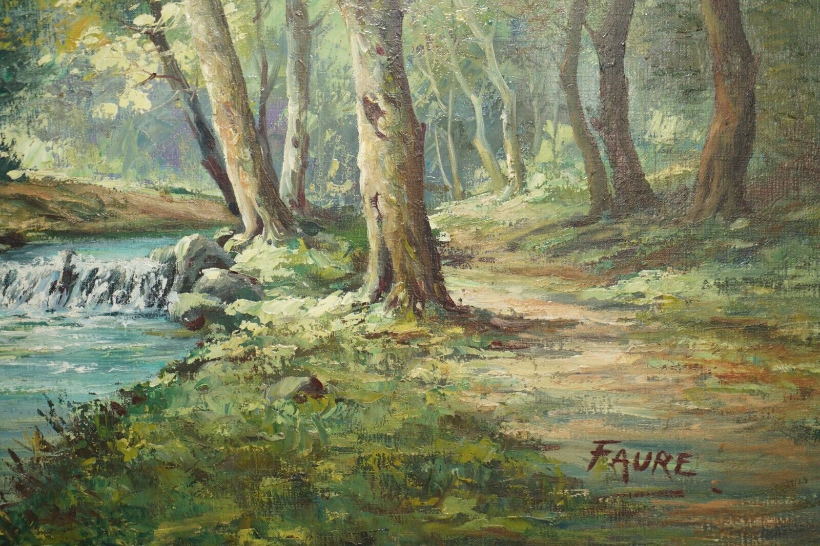 Antique Flemish Oil Painting Signed Faure Van Overbroek Circa 1880 Rural Scene photo buy