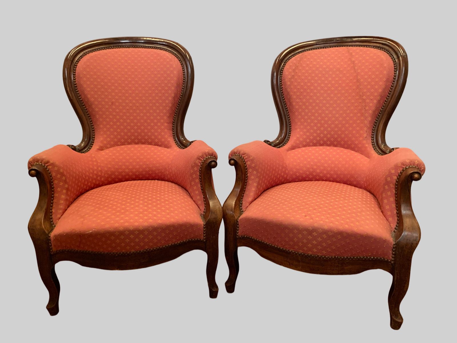 Pair Of Louis Philippe Armchairs In 19th Century Mahogany photo for sale