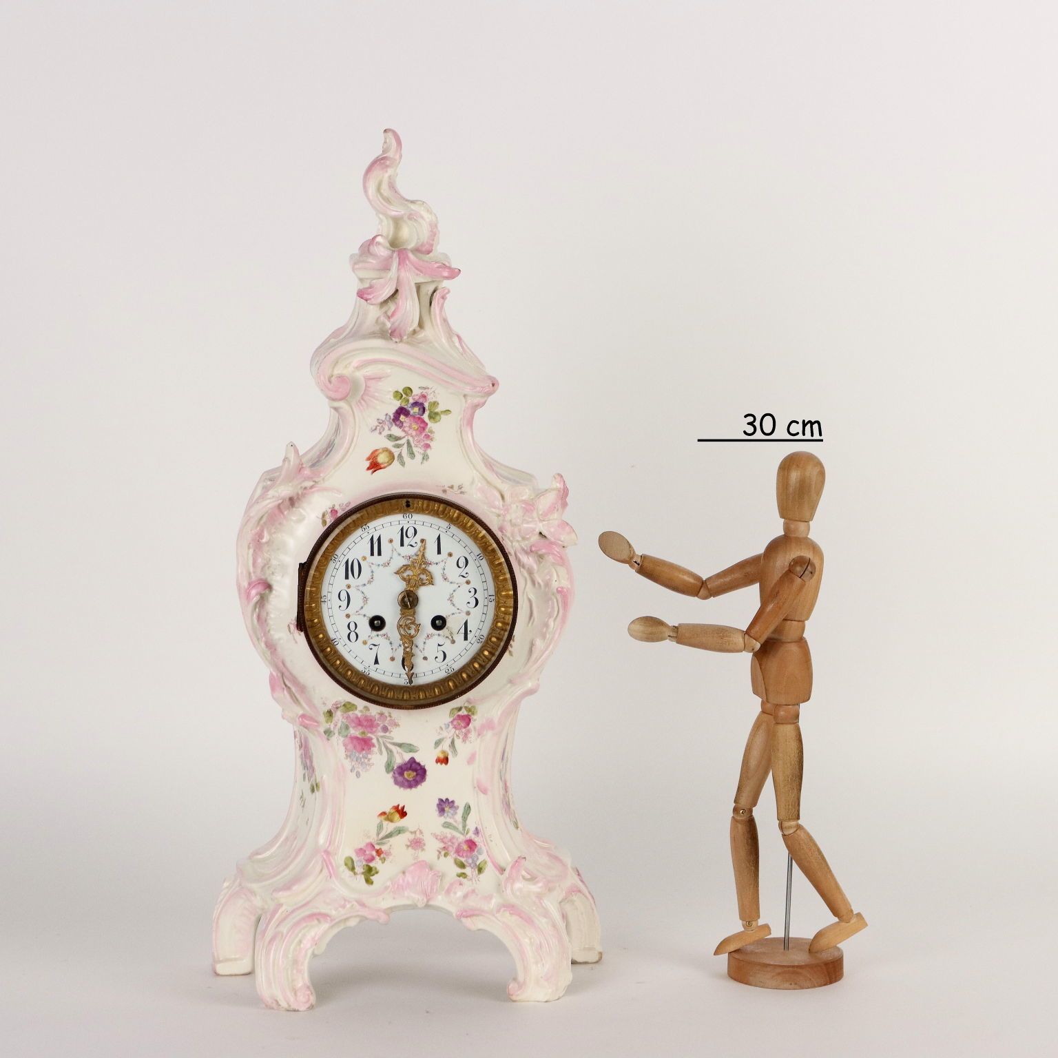 Countertop Clock Baroque Style Porcelain France XIX Century photo furniture