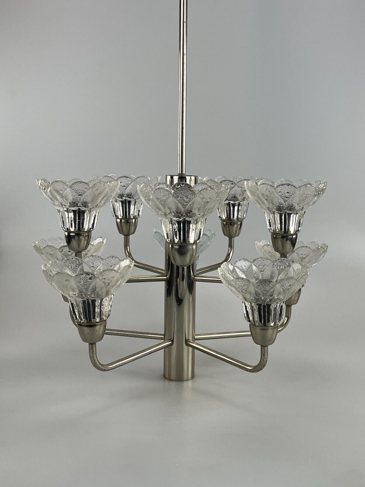 Lighting 60s 70s Lamp Fixture Ceiling Lamp Chandelier Chandelier Glass Space Age photo