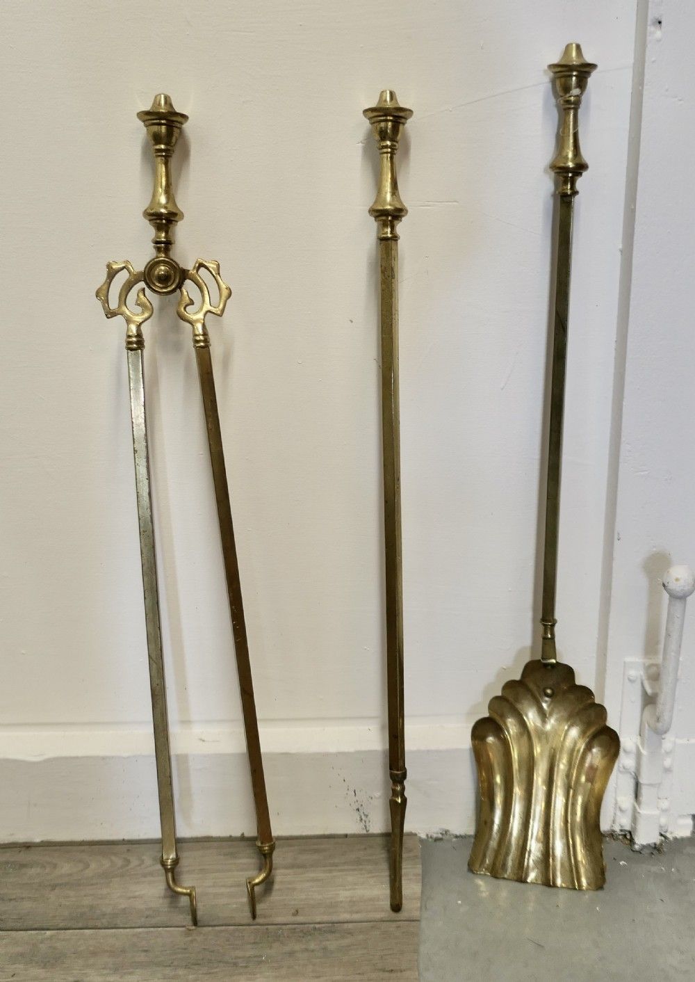 Set Of Arts And Crafts Brass Fireside Tools photo Home Fixtures