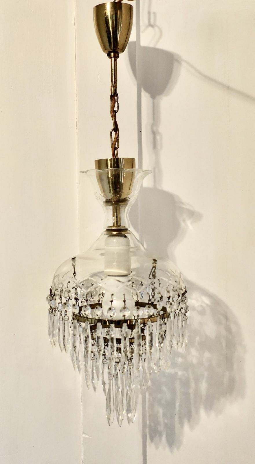 Large French Waterfall Crystal Chandelier