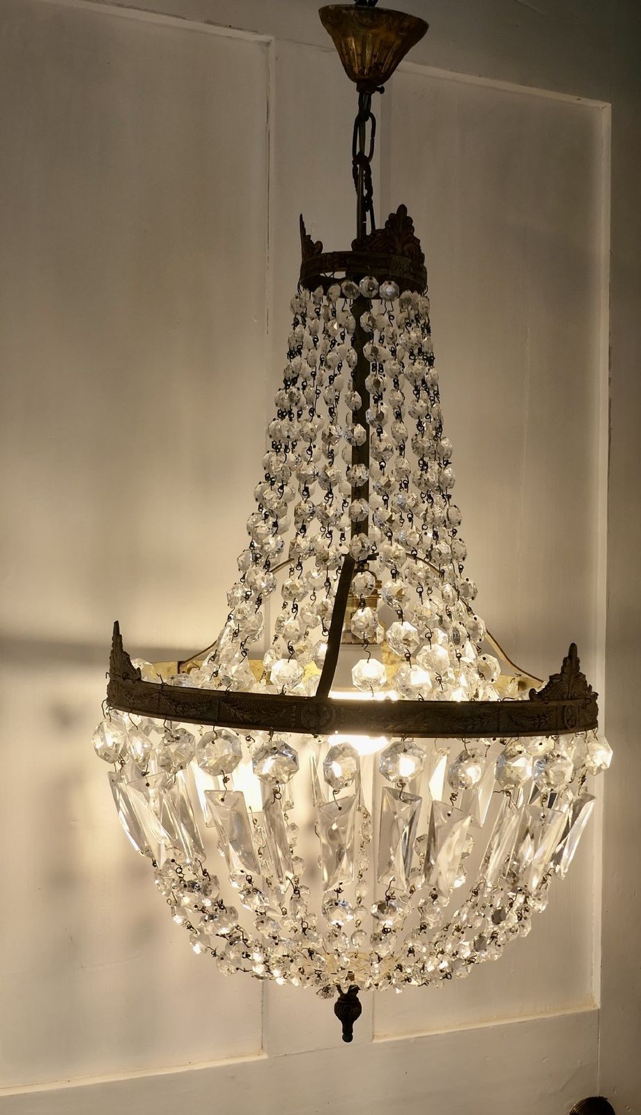 Large French Empire Style Tent Chandelier photo for sale