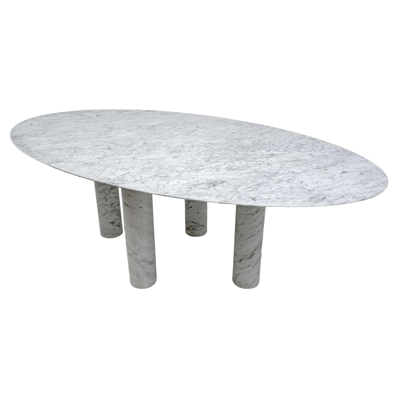 photo furniture Mario Bellini Italian Carrara Marble Oval Dining Table For Cassina, 70s