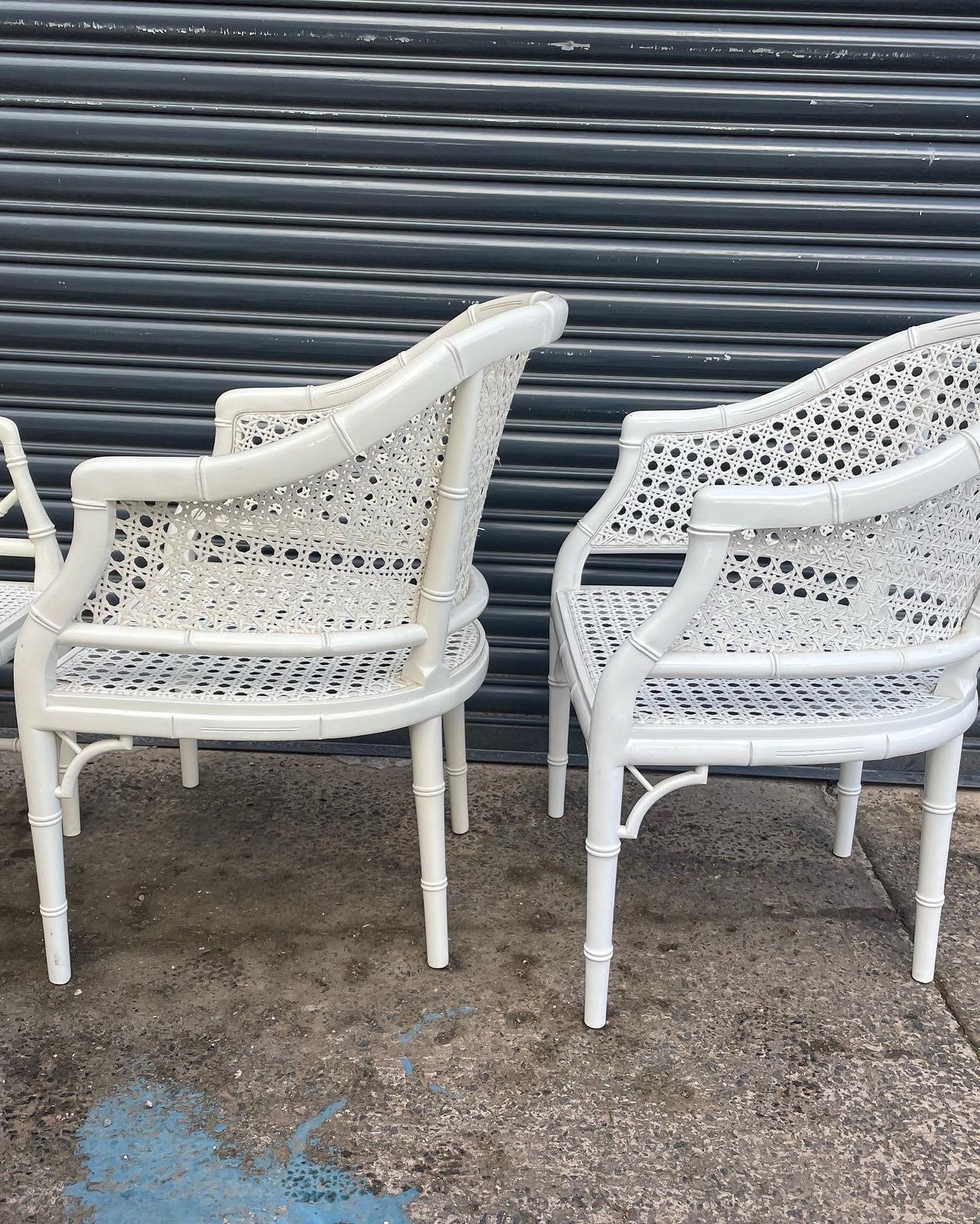 Pair Of Faux Bamboo Chippendale Style Chairs Tub Chairs