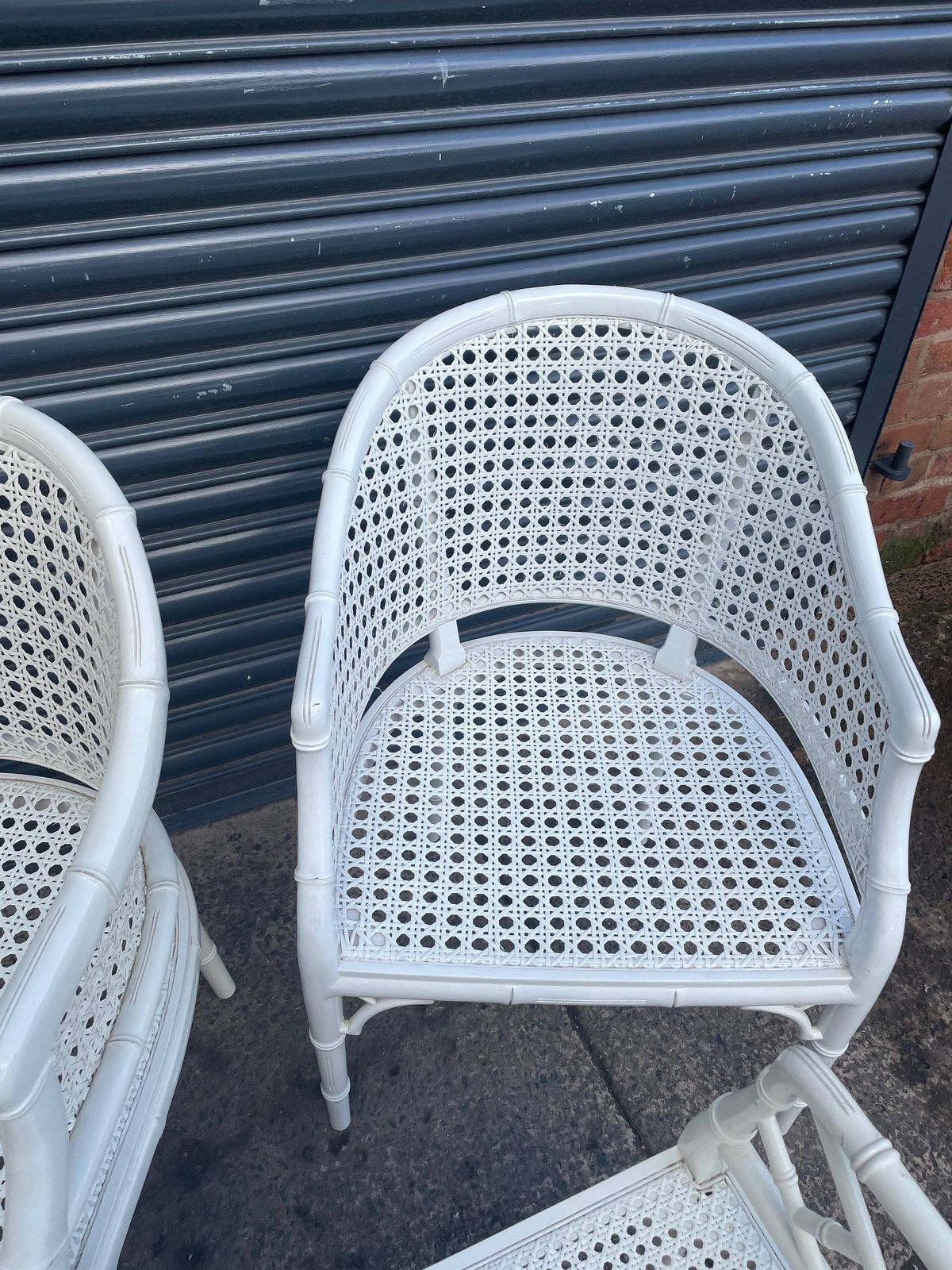 Pair Of Faux Bamboo Chippendale Style Chairs Tub Chairs photo vintage