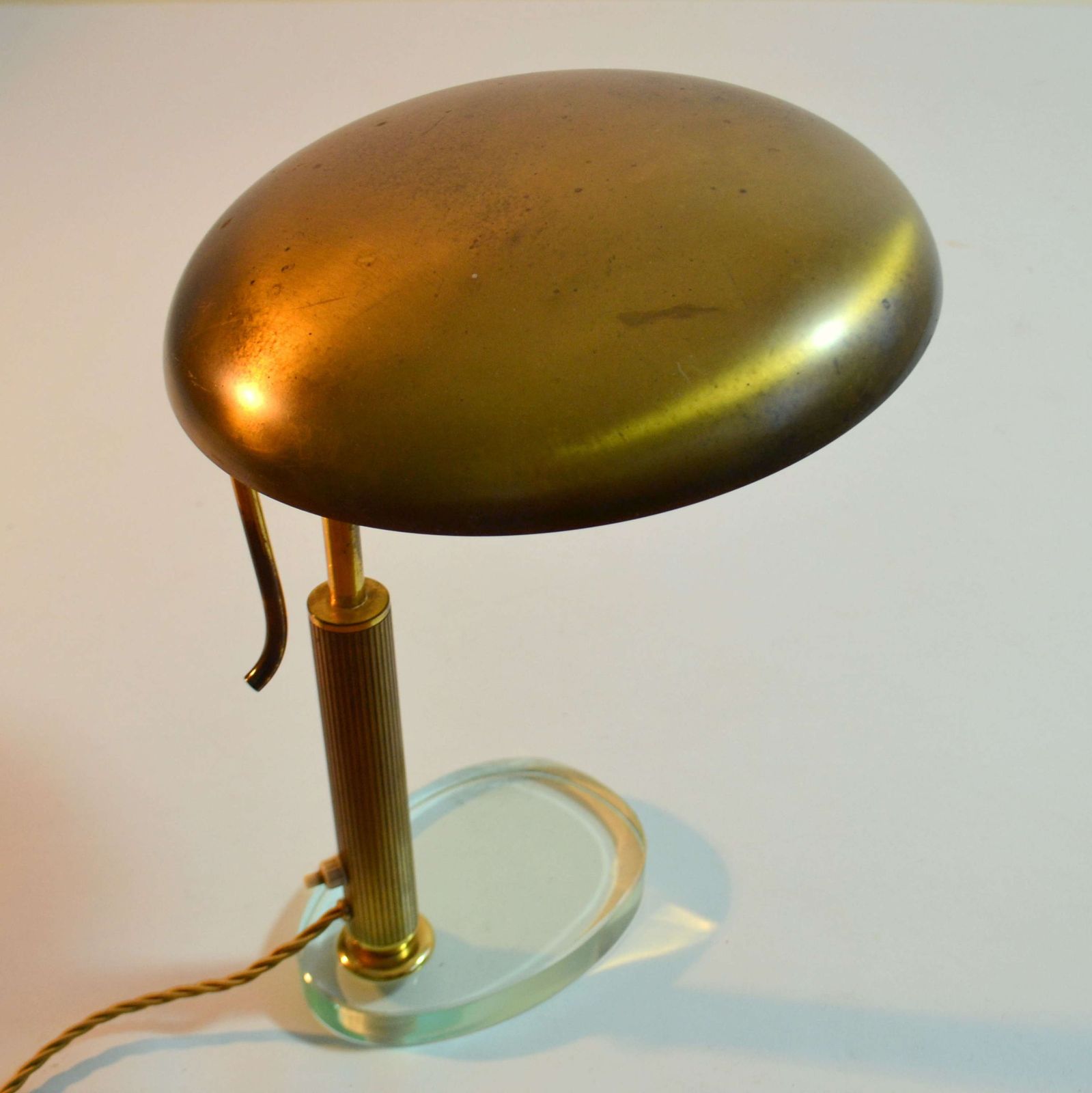 Modernist Desk Lamp Attr. Pietro Chiesa For Fontana Arte In Brass photo Lighting