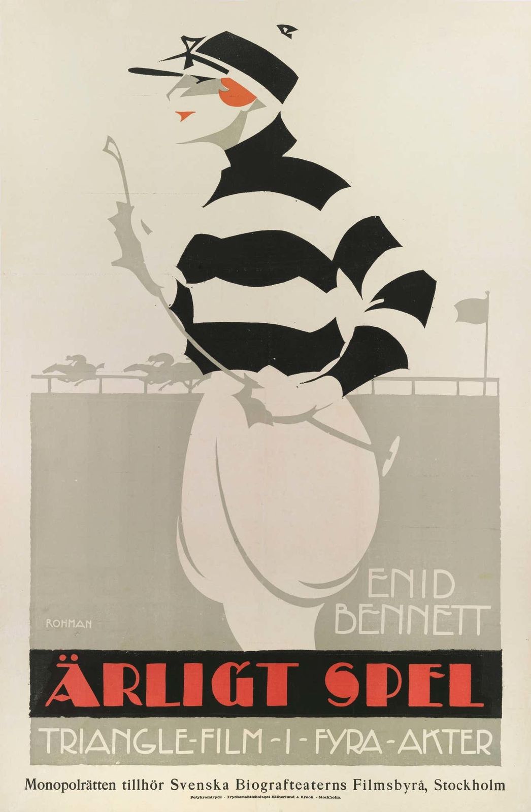 Original Swedish Film Poster For Silent 1918 Film photo for sale
