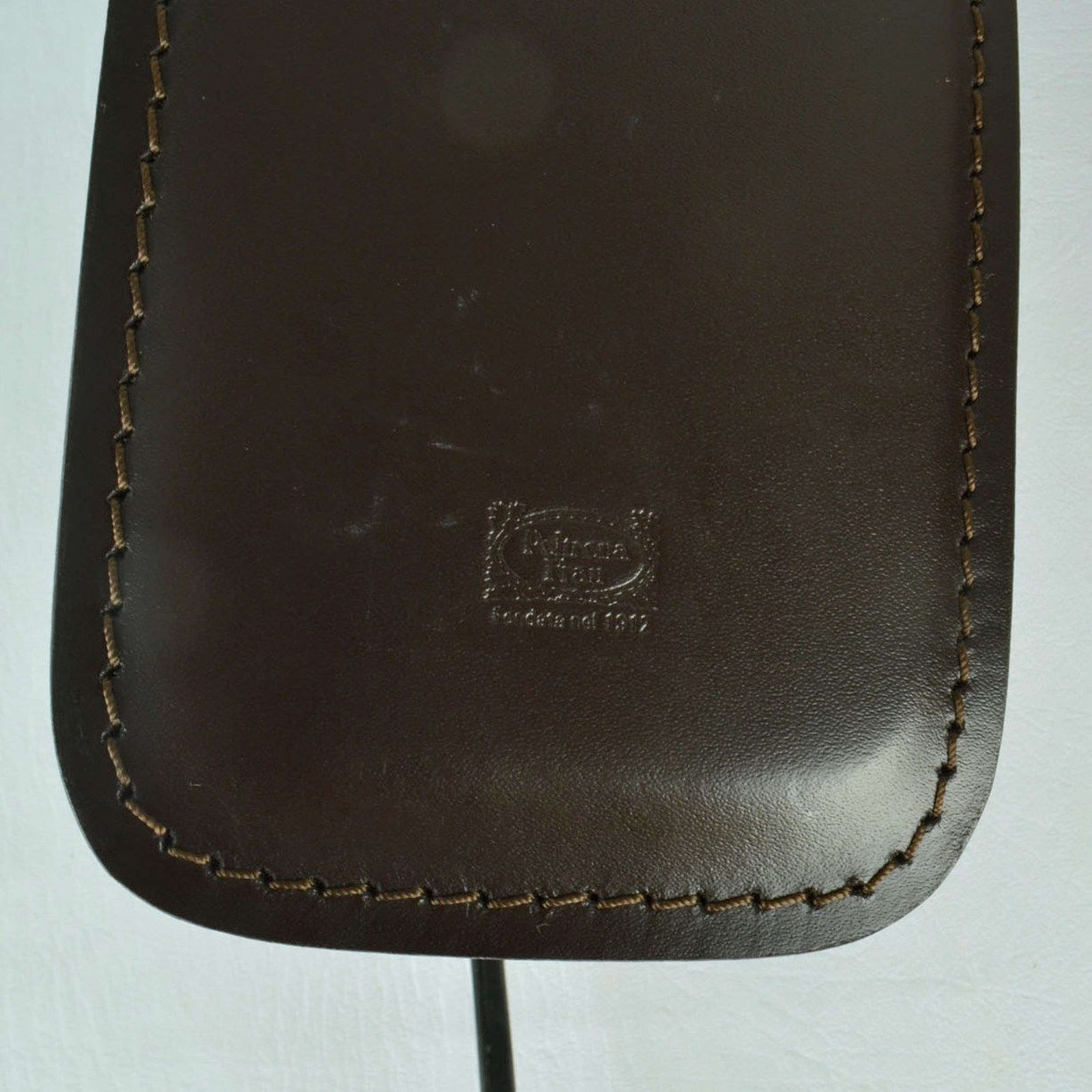photo buy Pair Poltrona Frau Chocolate Brown Leather Clip Lamps
