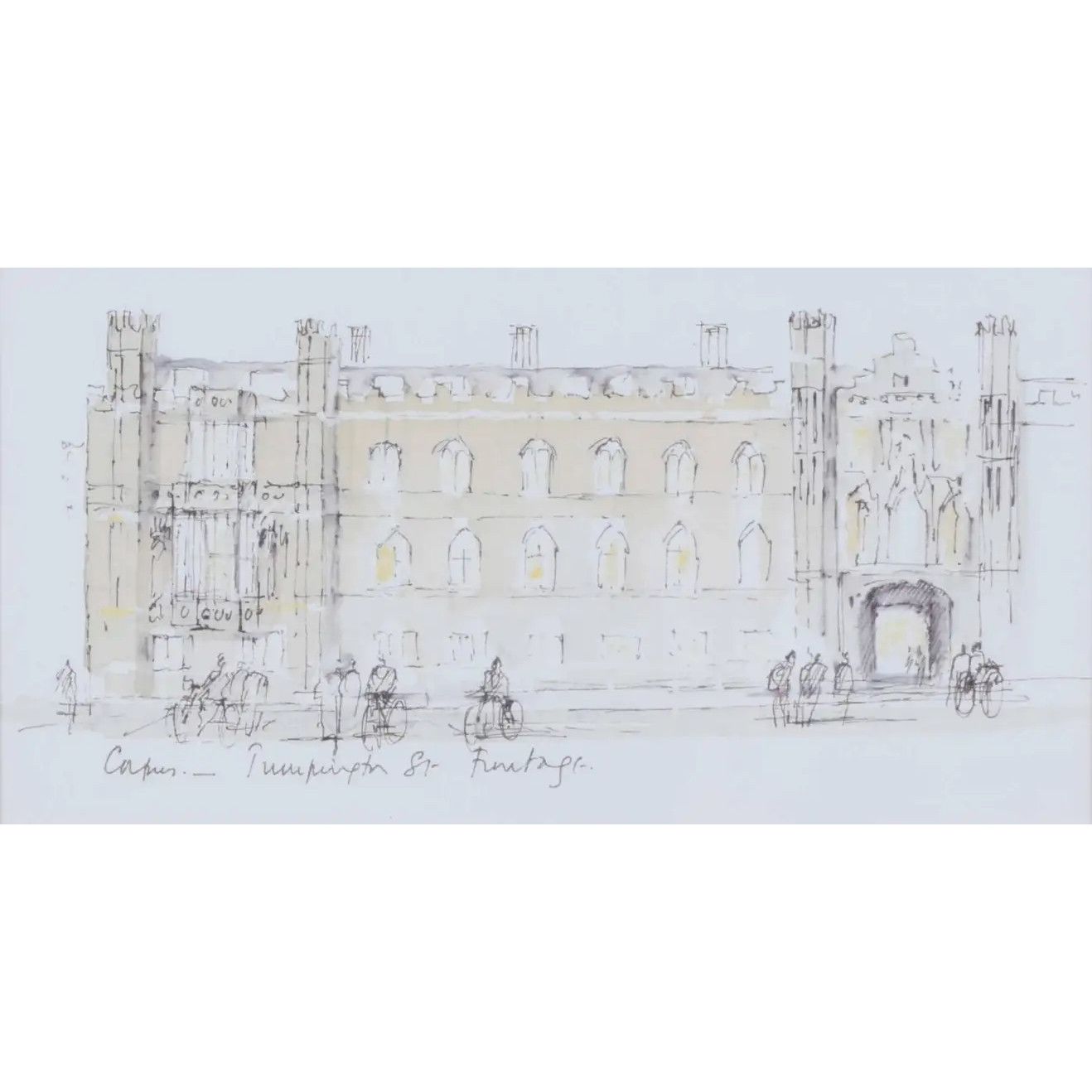 Corpus Christi College, Cambridge Watercolour By Hugh Casson