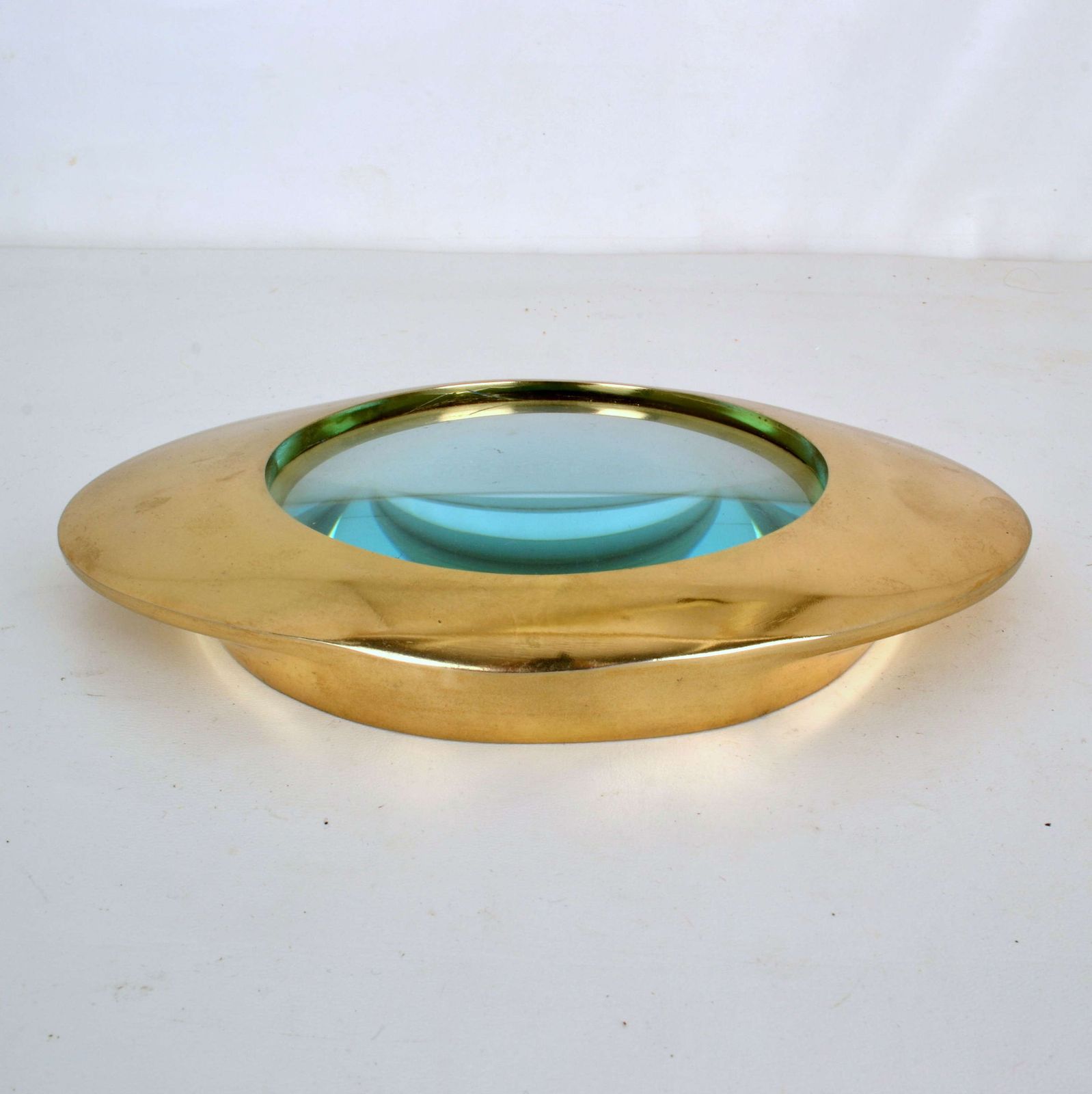 Large Decorative Brass Magnifying Glass Lens And Paper Weight photo furniture