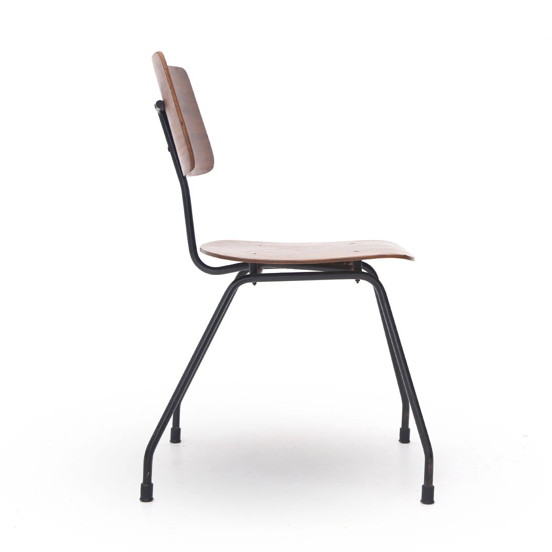 4 Chairs In Curved Plywood And Metal, 1950s photo vinterior