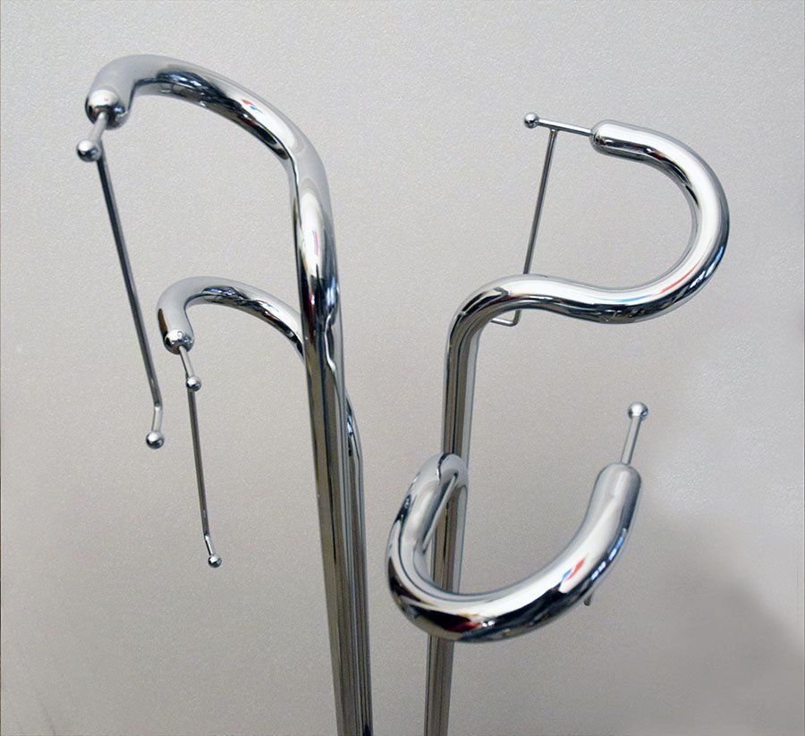 photo furniture Sculpture Coat Hanger In Chromed Steel, 1970s