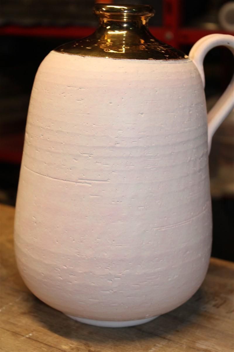 Italian Vase Ceramic Gold 24kt Bitossi Aldo Londi 1970 photo vinterior