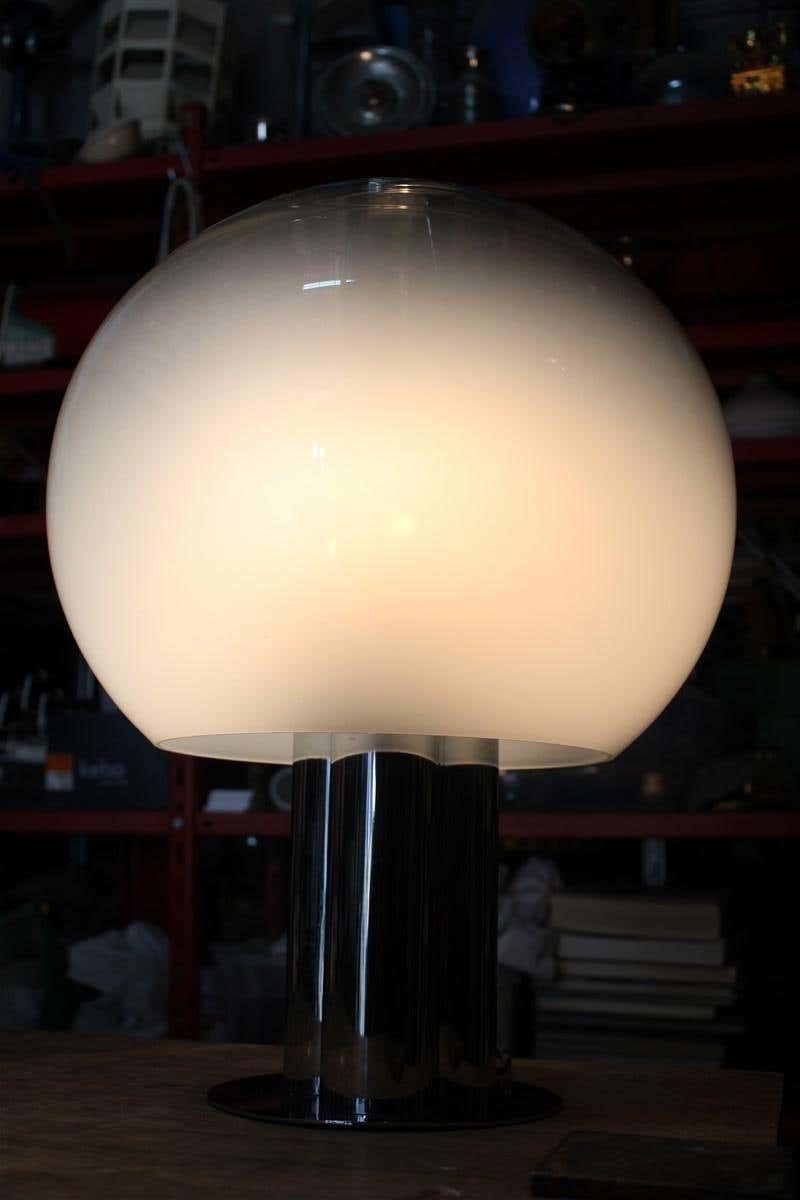 1611.0 Italian Table Lamp Pop Art Selenova Steel And Murano Glass 1970s photo