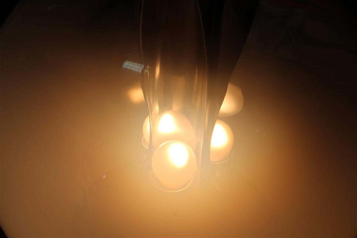 photo vinterior Italian Table Lamp Pop Art Selenova Steel And Murano Glass 1970s